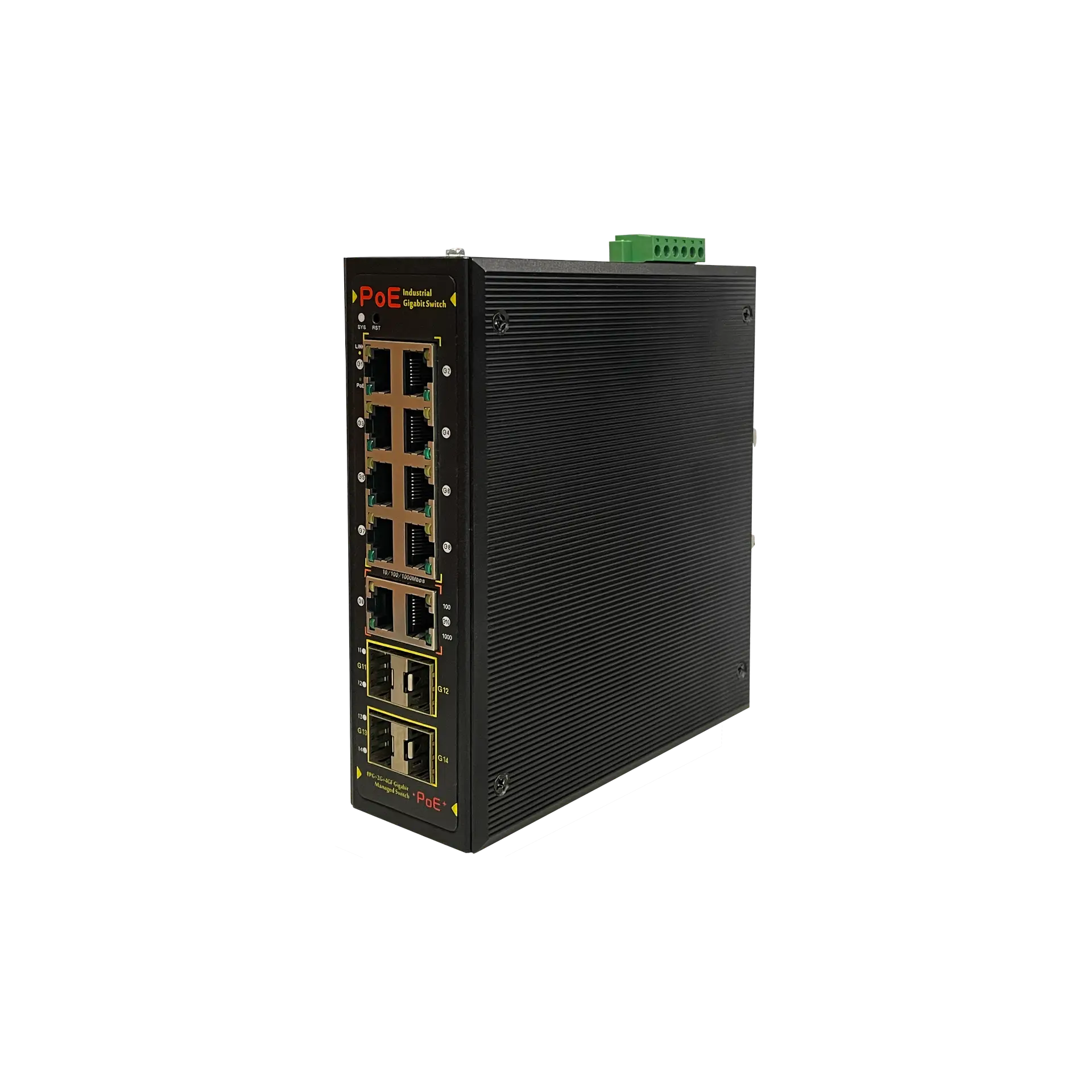 MIS200P Industrial 14 Gigabit Ports Managed PoE Switch